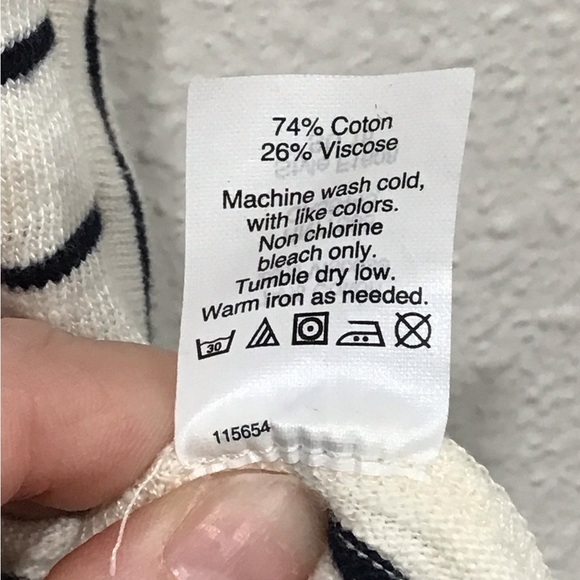 Madewell Mixtape Navy Striped Mock Neck Sleeveless Knit Top​ Size Small - Picture 4 of 5